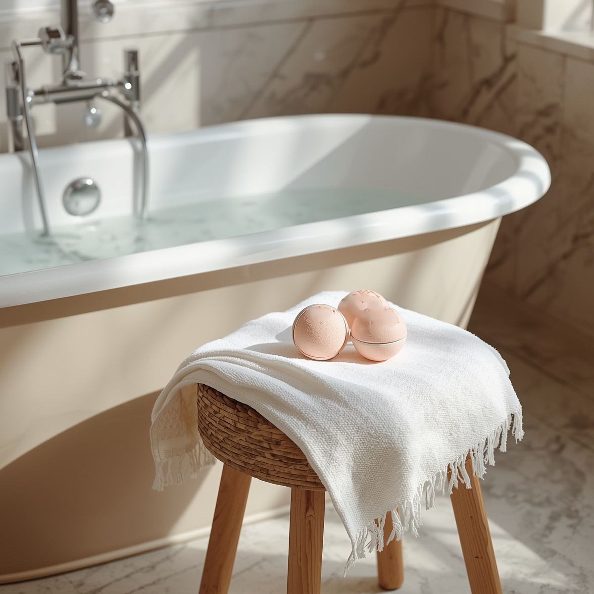 SUNWASHED PEACH - Bath Bomb - sweet sunshine, wrapped in peach