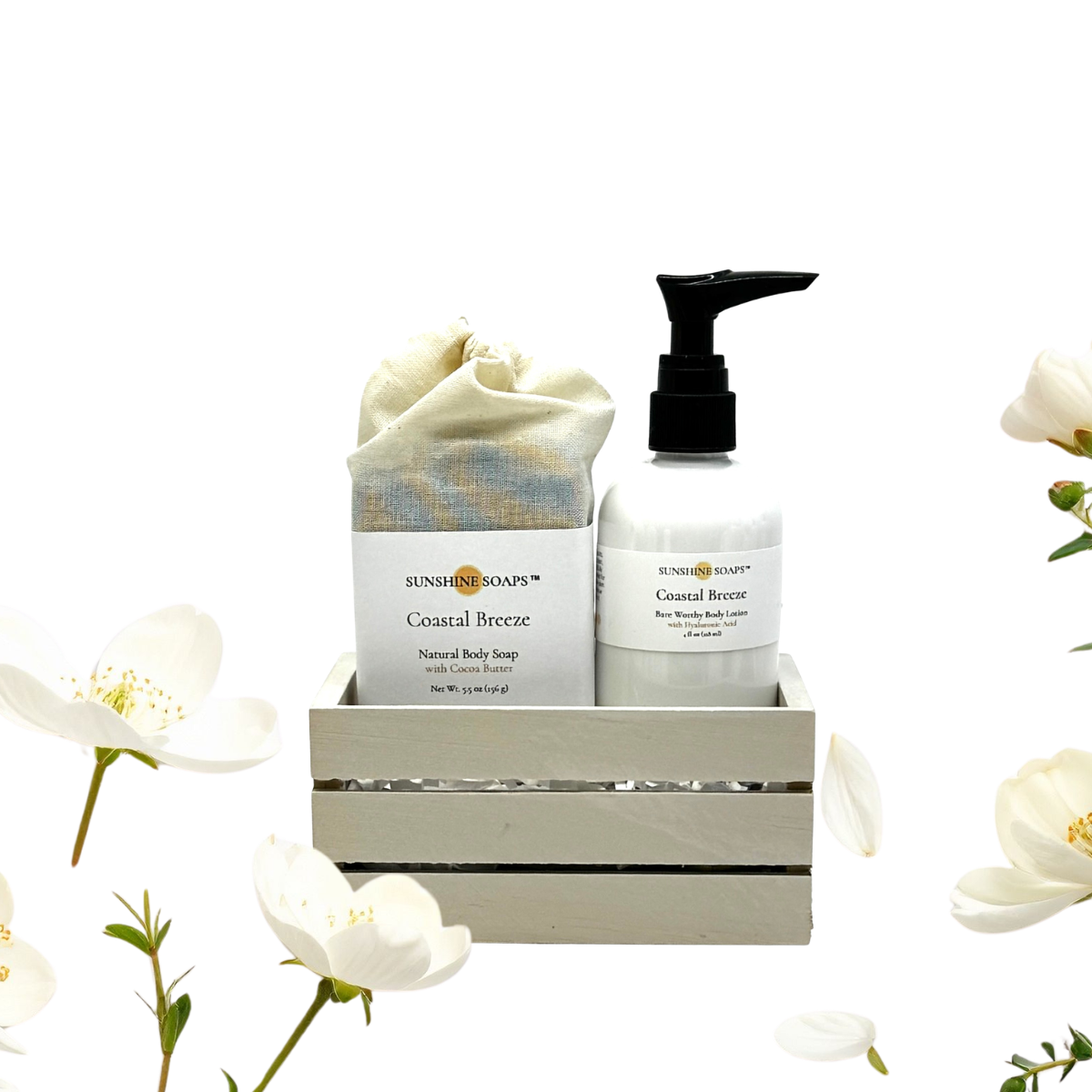 COASTAL BREEZE - Natural Body Soap Bar & Lotion Set - Fresh, Clean, and lightly aquatic