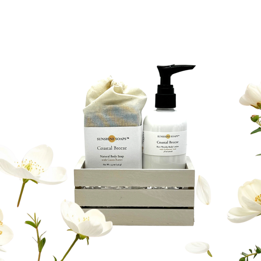 COASTAL BREEZE - Natural Body Soap Bar & Lotion Set - Fresh, Clean, and lightly aquatic