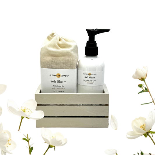 SOFT BLOOM - Body Soap & Lotion Set - delicate florals, softly layered